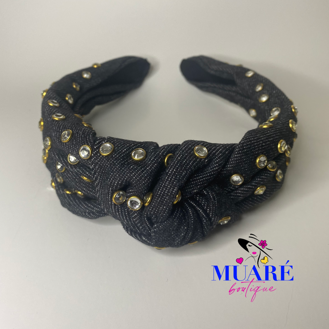 Black Denim Headband