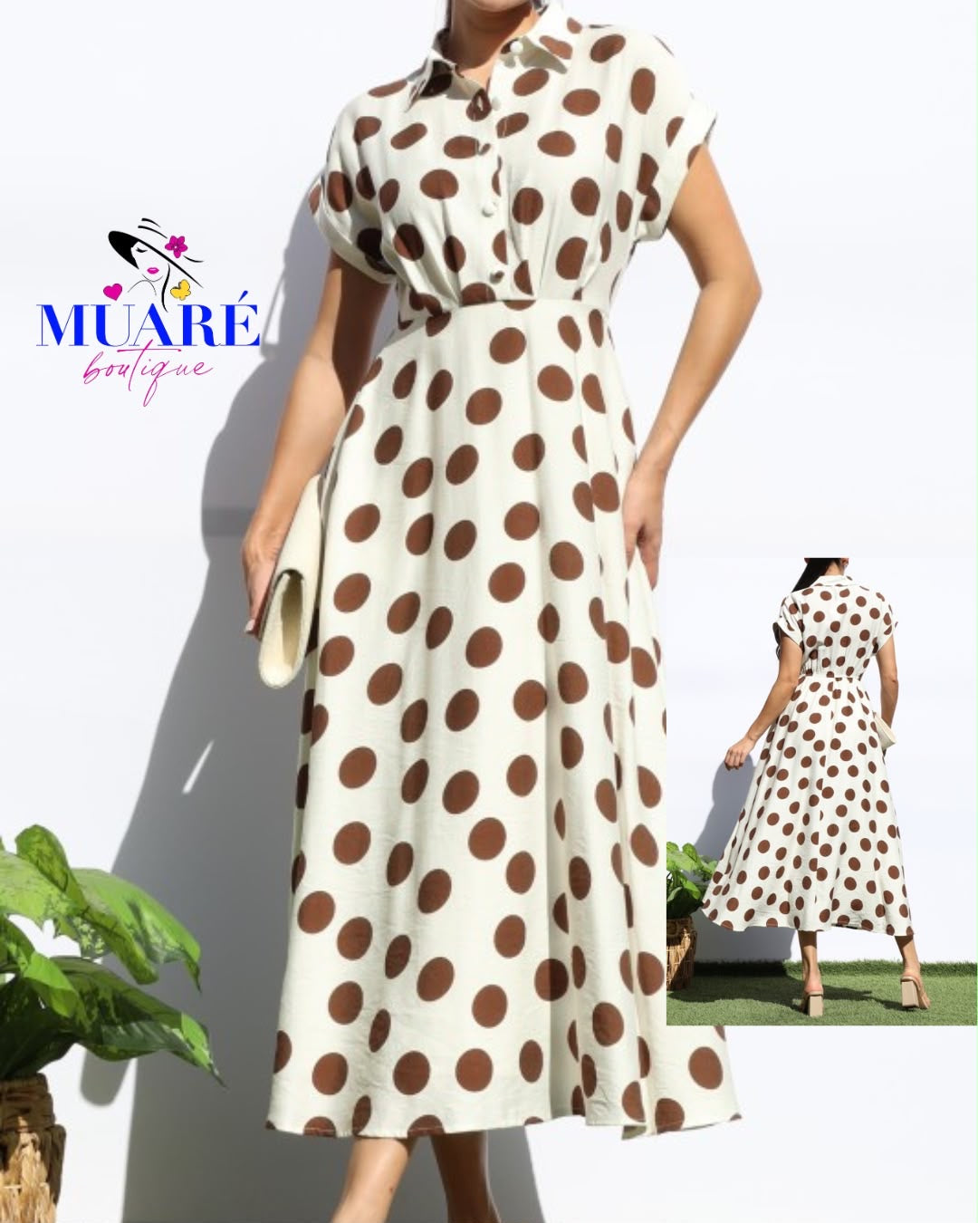 Ivory Mocha Midi Dress