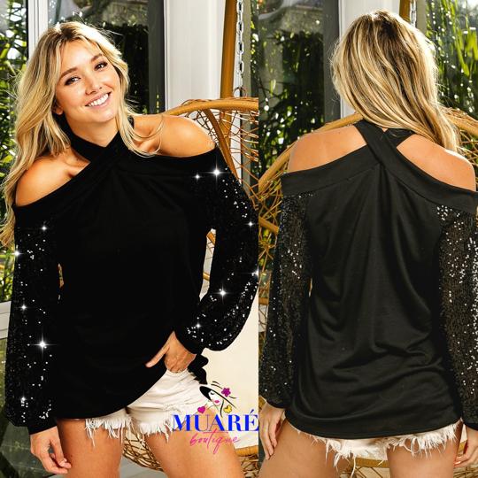 Black Top with Sequins