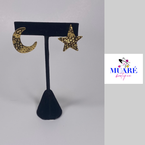 Moon and Star Earrings