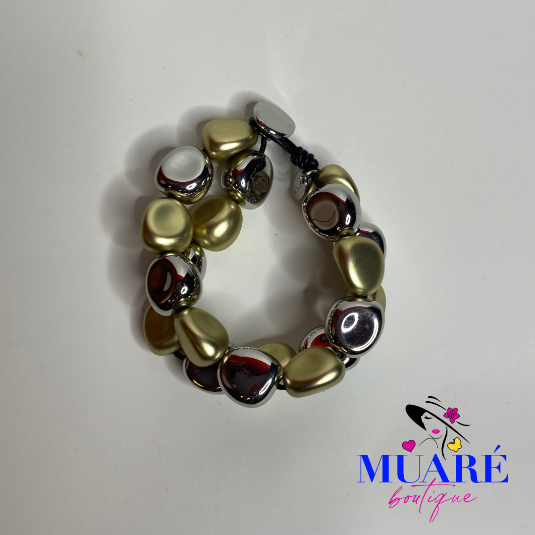 Two Tone Multi Balls Bracelet