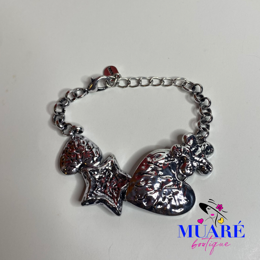 Silver Bracelet with Different Figures