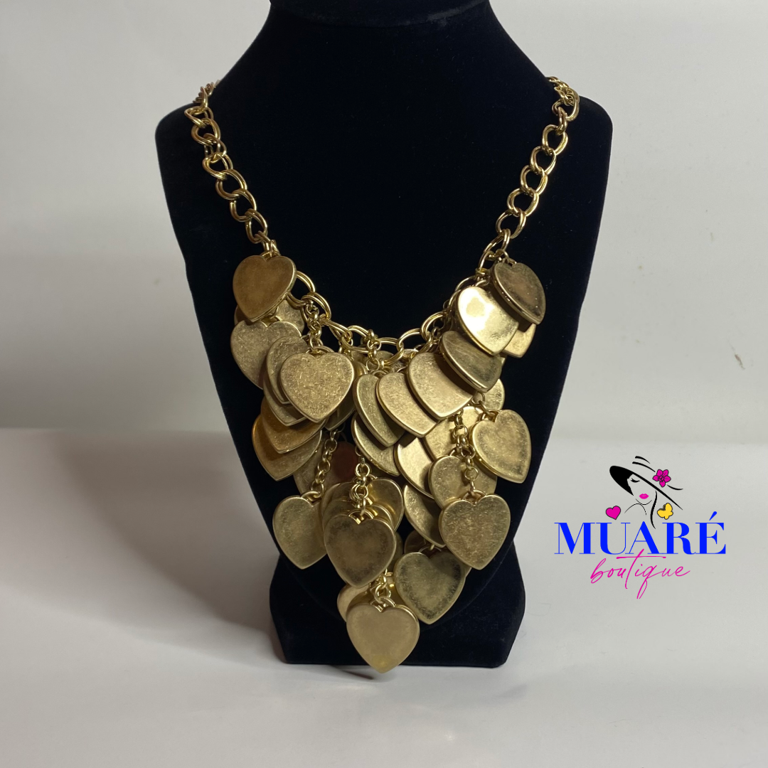 Golden Multi Hearts Necklace