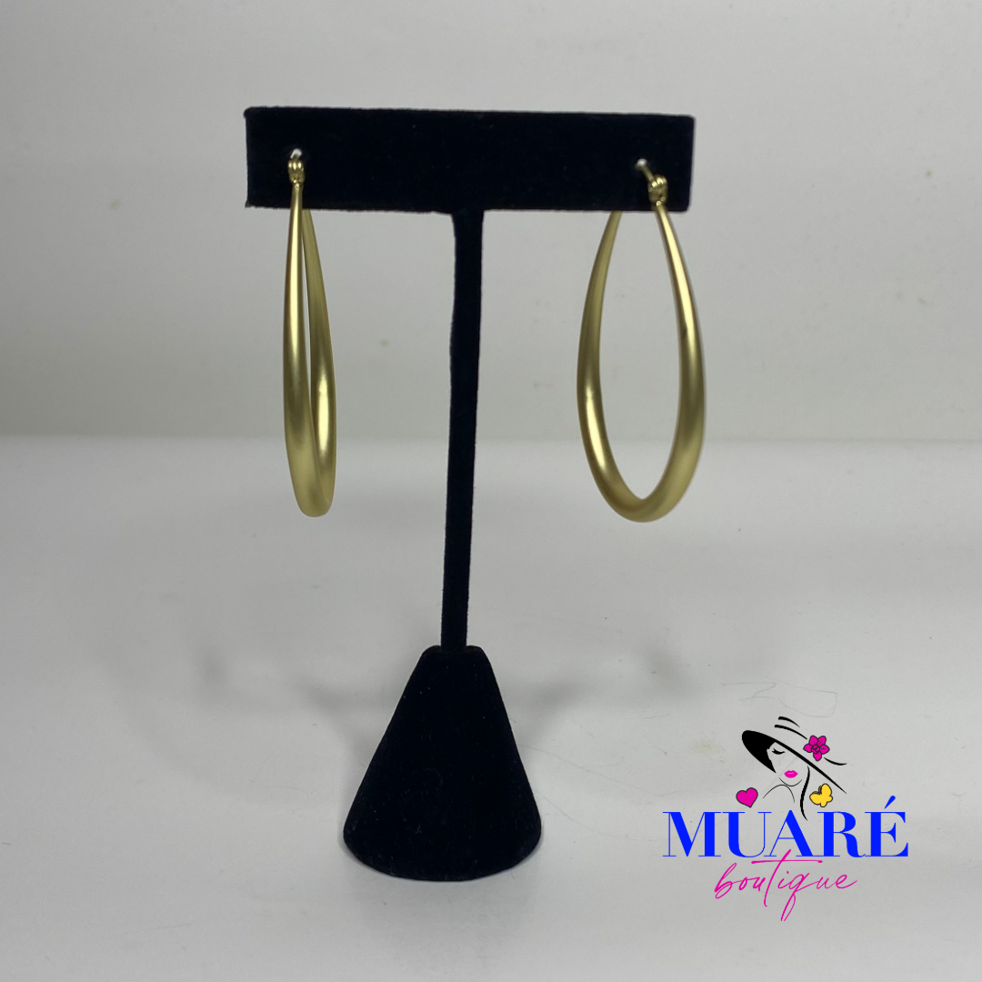 Ovals Hoops Gold Earrings