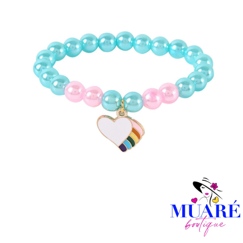 Blue and Pink Bracelet - Heart