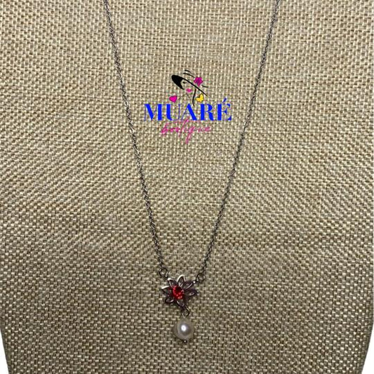 Red Flower Necklace