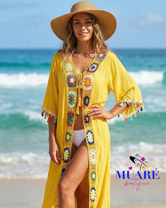 Sol Yellow Long Cover Up