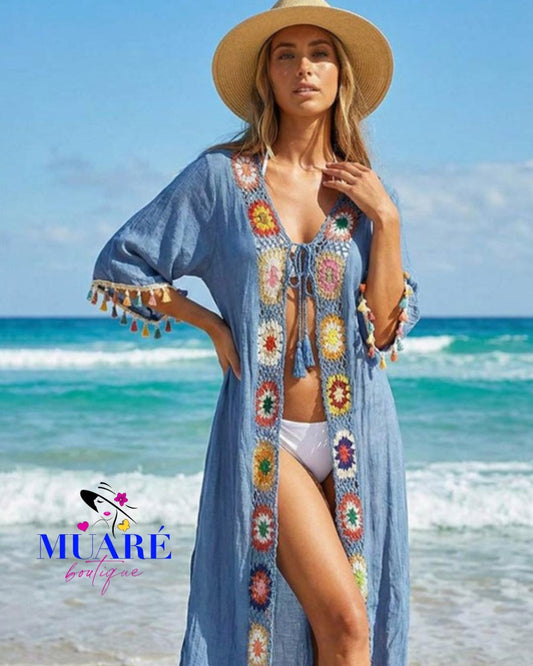 Riviera Blue Long Cover Up