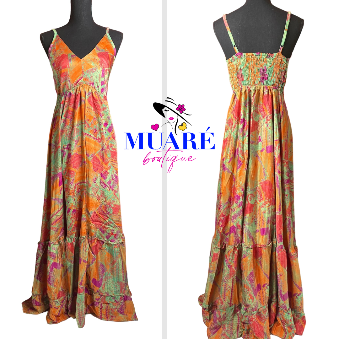 Regina Orange Maxi Dress