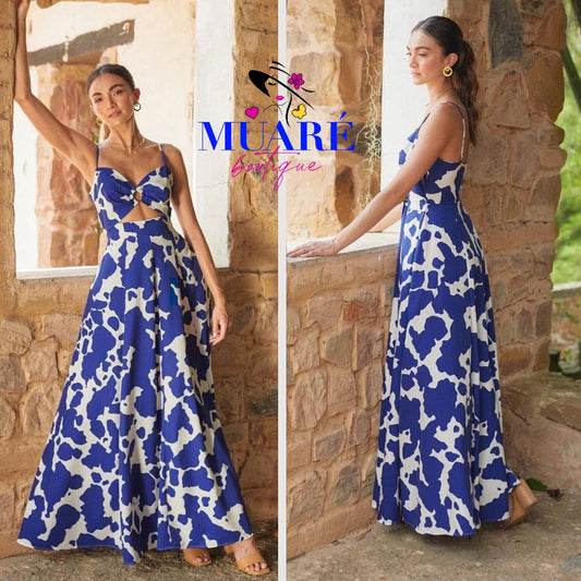 Blue/White Maxi Dress