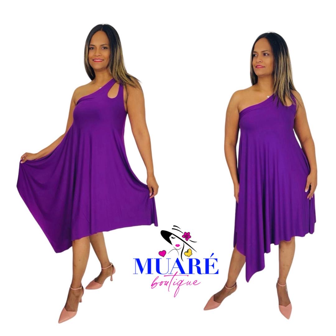 Purple Asymmetric Dress