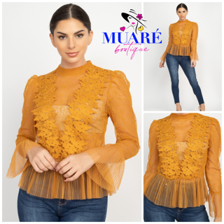 Golden Yellow Peplum Top