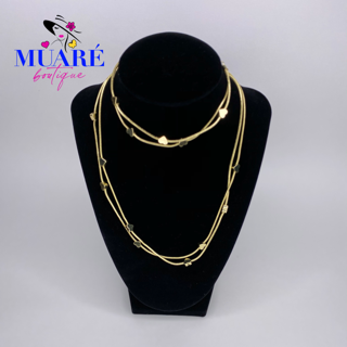 Multiple Hearts Gold Plated Bracelet and Necklace Set