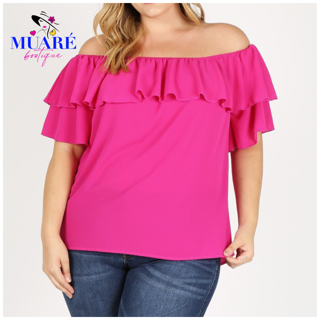 Fuchsia Off Shoulder Shirt