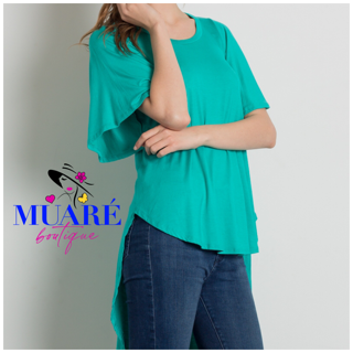 Mint Knit Solid Hi-Low Loose Fit Top