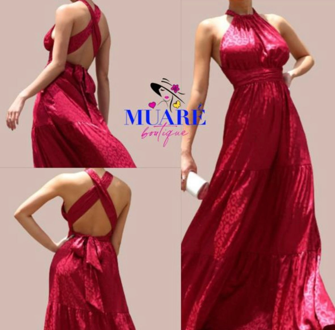 Fabi Burgundy Maxi Dress