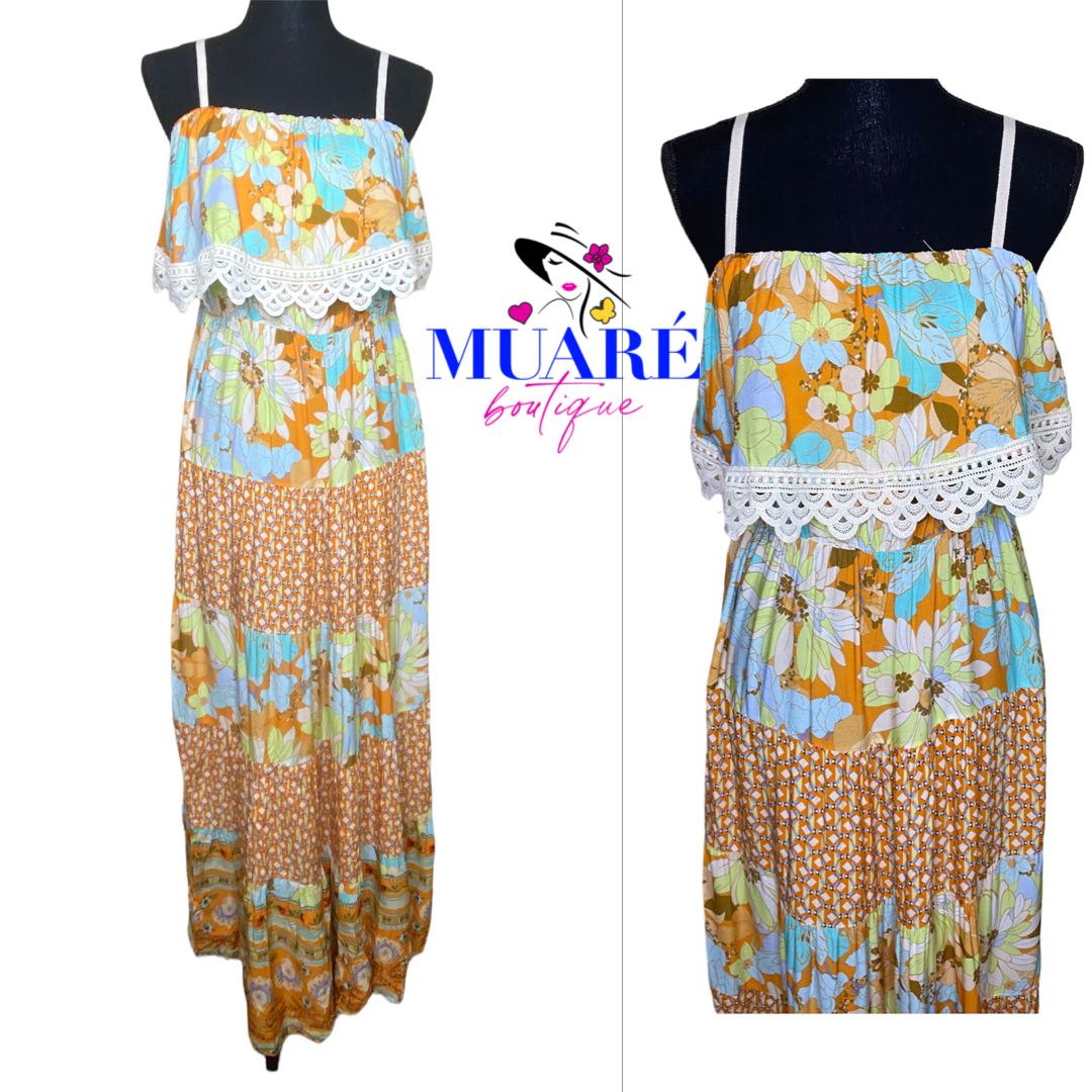 Princess Orange Maxi Dress